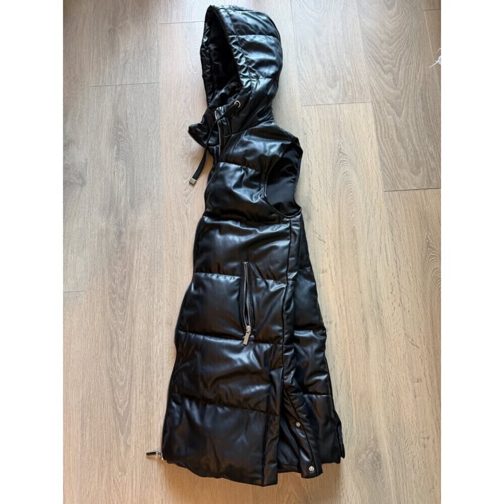 Black Long Puffer Vest - Size XS - Picture 5 of 5